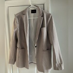 Banana Republic Plaid Blazer in Black and White